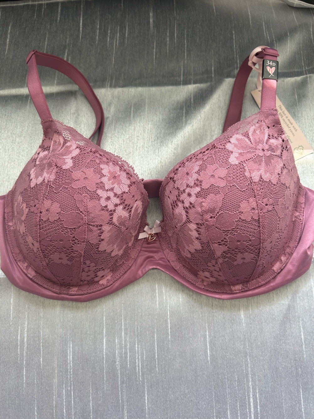 Victoria's Secret Body by Victoria Mauve Lace Underwire Bra 34D